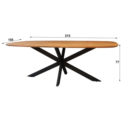 Eetkamertafel 215 Arhus solid / Massief acacia naturel