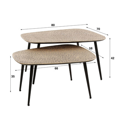 Salontafel set/2 XXL metallic / Brons antiek