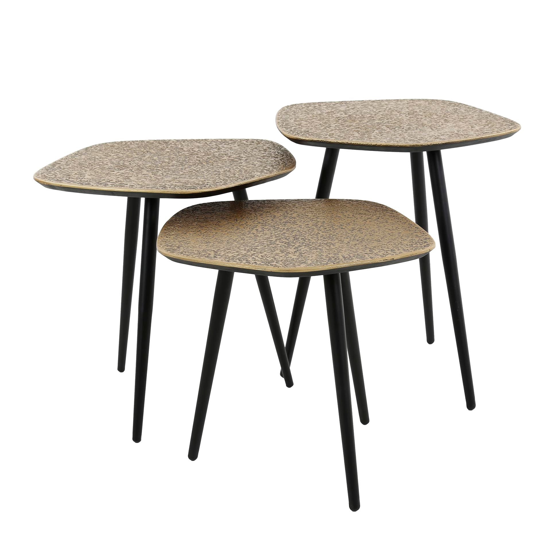 Salontafel set/3 point metallic / Brons antiek