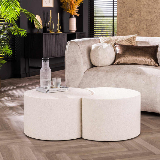 Salontafel set 2 Stone Moonset - Marmer composiet - 60x60x35 cm