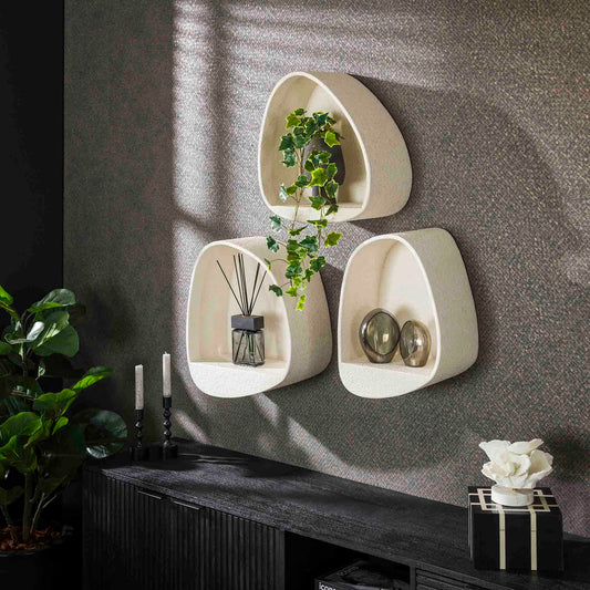 Wandschap Stone Driehoek - 42x21x44 cm - Marmer Composiet