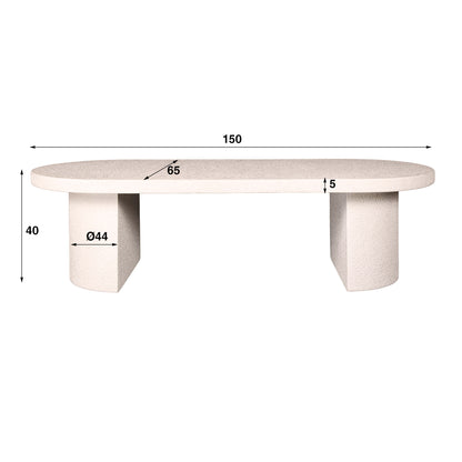 Salontafel 150 arch stone / Marmer composiet