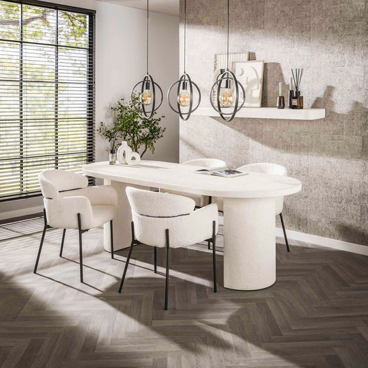 Eetkamertafel Arch Stone - 215x90x77 cm - Marmer composiet