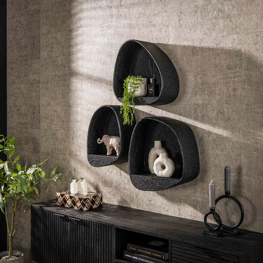 Wandschap Metallic Driehoek - 42x21x45 cm - Grijs