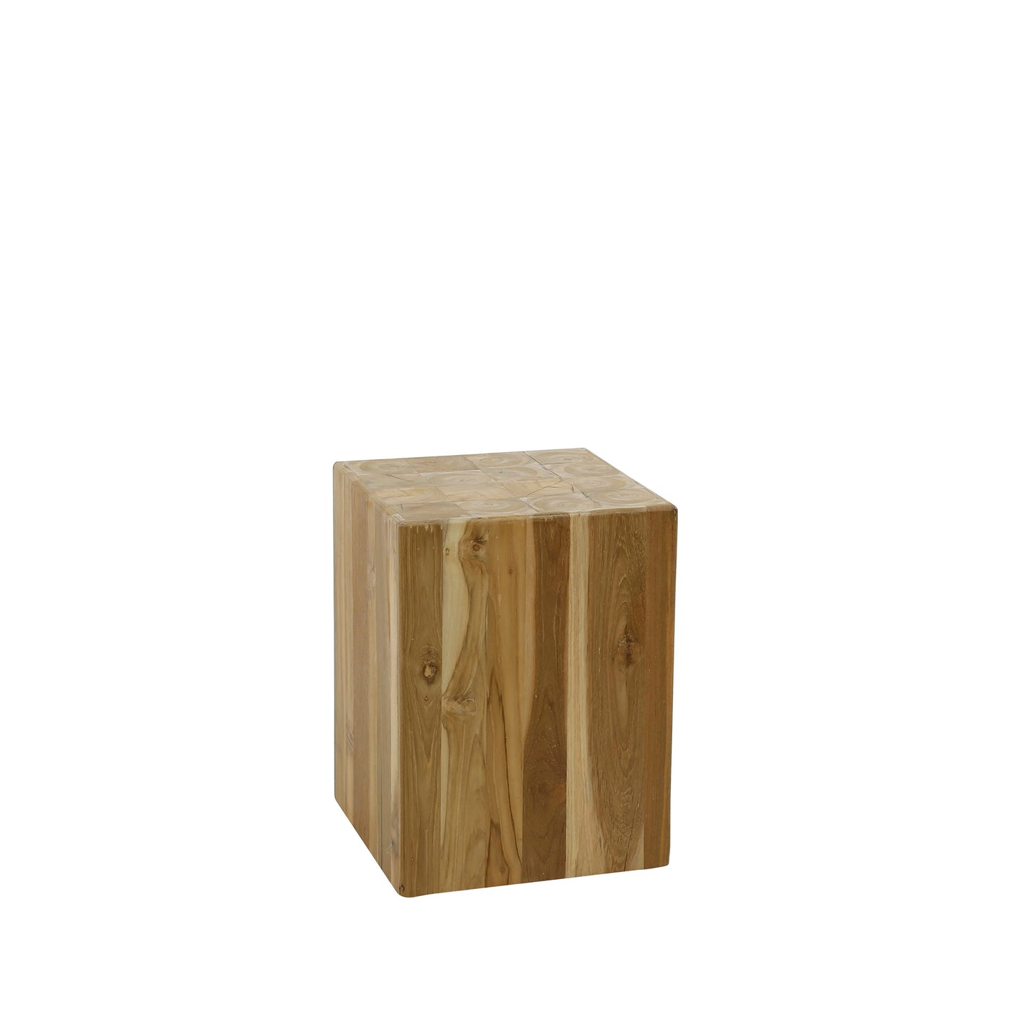 Bloemenzuil bole 45 cm / Massief gerecycled teakhout