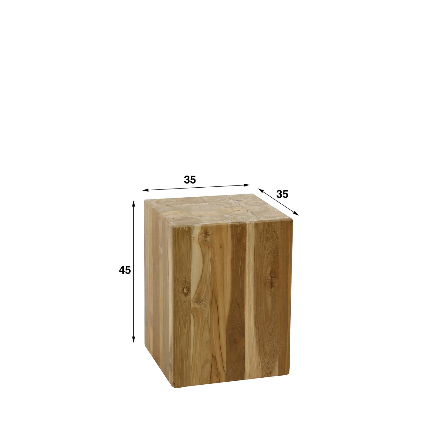 Bloemenzuil bole 45 cm / Massief gerecycled teakhout