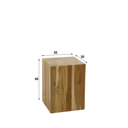 Bloemenzuil bole 45 cm / Massief gerecycled teakhout