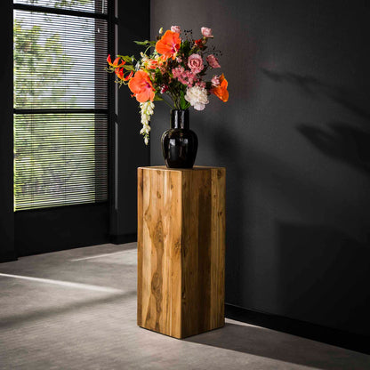 Bloemenzuil bole 85 cm / Massief gerecycled teakhout