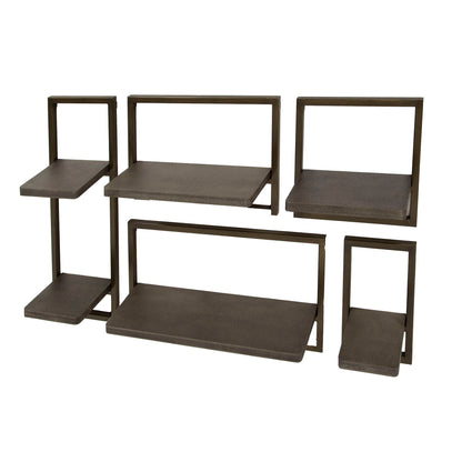 Wandschap set/5 Ferro / Brons antiek