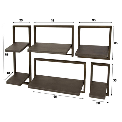 Wandschap set/5 Ferro / Brons antiek