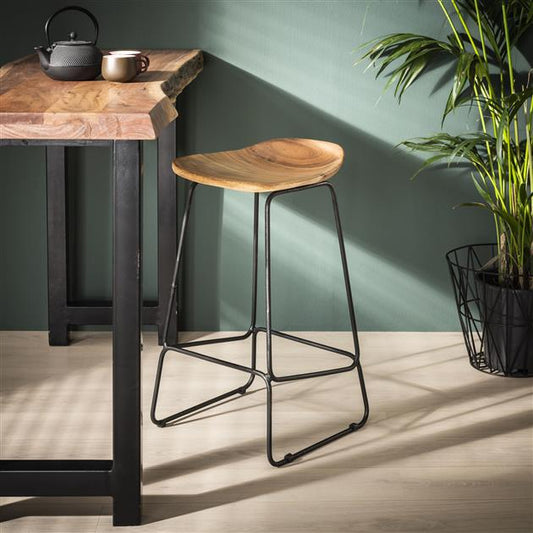 Barstoel Hout Ergo verpakt per 4 - 42x40x73 cm - Massief Acacia Naturel