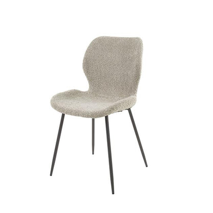 Stoel van 4 Stuks Ronde Buis Boucle - 46x51x84 cm - Zandkleur