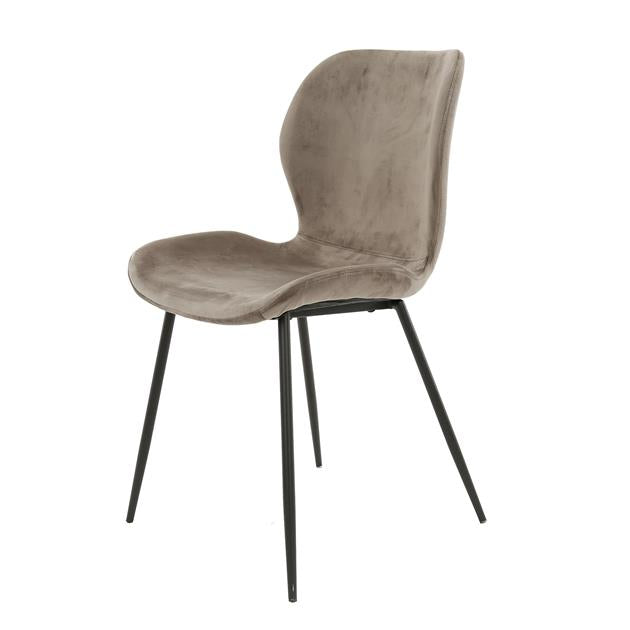 Stoel Ronde Buis verpakt per 4 - 46x51x84 cm - Champagne Velours