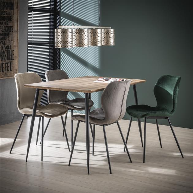 Stoel Ronde Buis verpakt per 4 - 46x51x84 cm - Champagne Velours