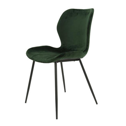 Stoel Ronde Buis van 4 Stuks - 46x51x84 cm - Groen Velours