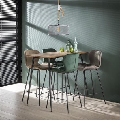 Barstoel ronde buis verpakt per 4 - 47x51x99 cm - Antraciet velours