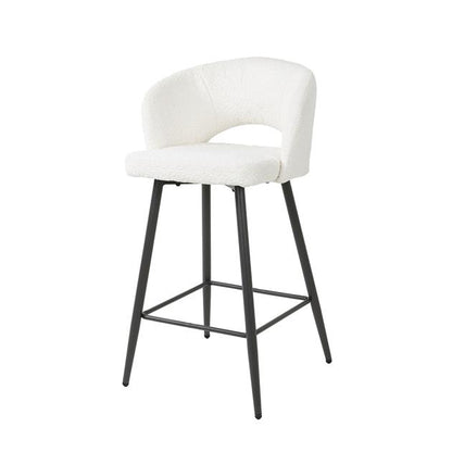 Barstoel Salon verpakt per 2 Boucle - 51x50x94 cm - Wit