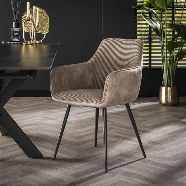 Armstoel Rib verpakt per 2 Rock - 57x59x85 cm - Zandkleur