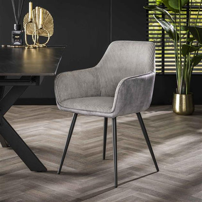 Armstoel Rib verpakt per 2 - 57x59x85 cm - Zilverkleurig