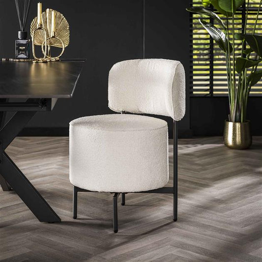 Stoel Cocktail Boucle Draaibaar - verpakt per 2 - 51x61x82 cm - Wit