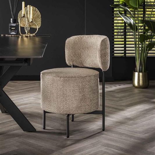 Stoel Cocktail Boucle Draaibaar - verpakt per 2 - 51x61x82 cm - Boucle Zandkleur