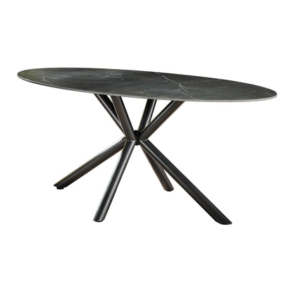 Eetkamertafel 180 oval ceramic / Ceramic natural black
