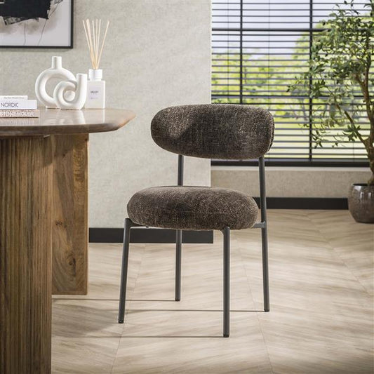 Eetkamerstoel Round verpakt per 2 / Tissee Cargo Bruin - 52x57x81 cm