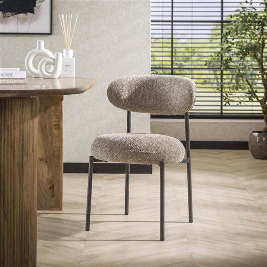 Eetkamerstoel Round verpakt per 2 - 52x57x81 cm - Tissee Cargo Zandkleur