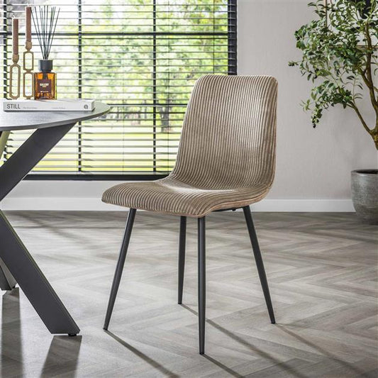 Stoel Rib verpakt per 4 - 45x57x87 cm - Rock zandkleur