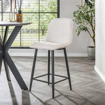 Barstoel Rib verpakt per 2 Rock - 45x50x99 cm - Gebroken wit