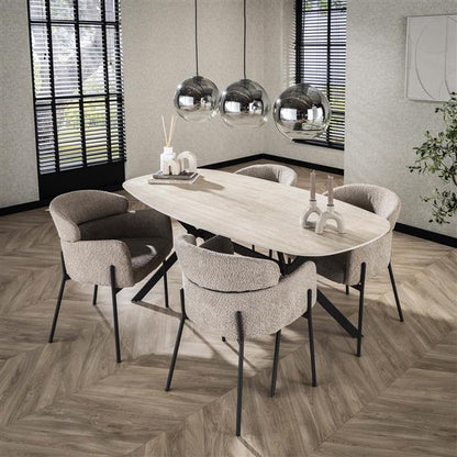 Eetkamertafel 180 Ceramic Travertine - 180x90x76 cm