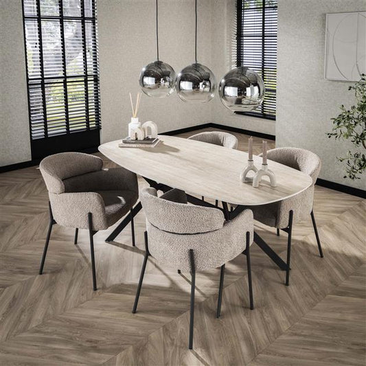 Eetkamertafel 180 Ceramic Travertine - 180x90x76 cm