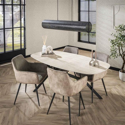 Eetkamertafel 180 Ceramic Travertine - 180x90x76 cm