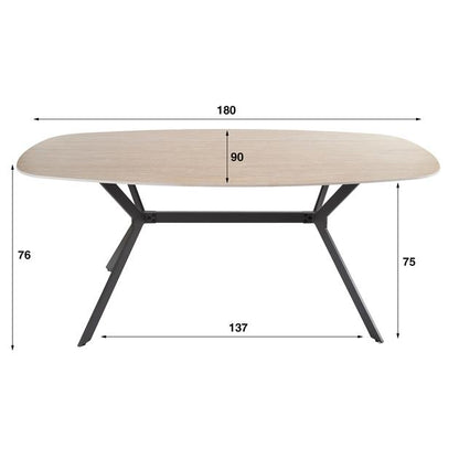 Eetkamertafel 180 Ceramic Travertine - 180x90x76 cm