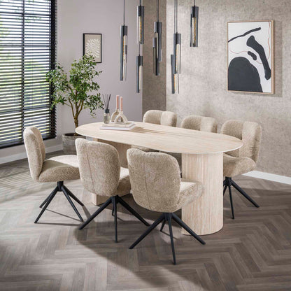 Eetkamertafel 180 arch ceramic / Ceramic travertine