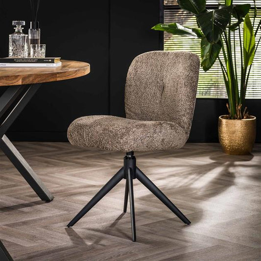Stoel Comfort Draaibaar Boucle Taupe - 48x60x84 cm - verpakt per 2