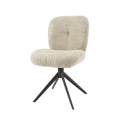 Stoel comfort draaibaar verpakt per 2 - 48x60x84 cm - Boucle zandkleur