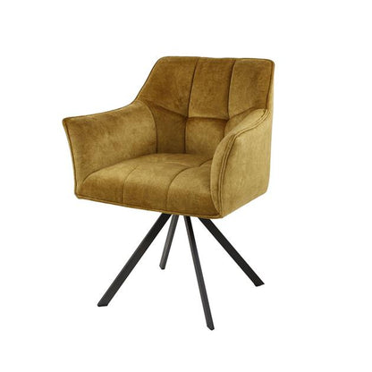Armstoel Raster Draaibaar - verpakt per 2 - 63x60x81 cm - Goudkleurig Velours