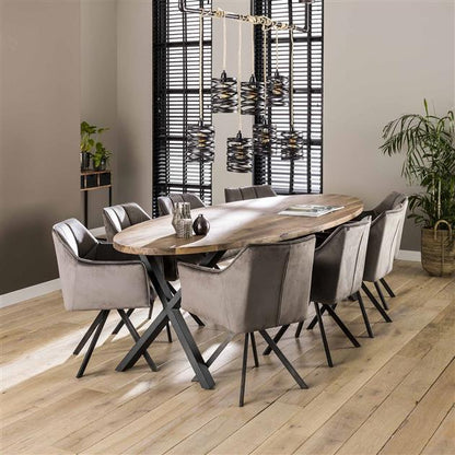Armstoel Raster Draaibaar verpakt per 2 - 63x60x81 cm - Antraciet velours