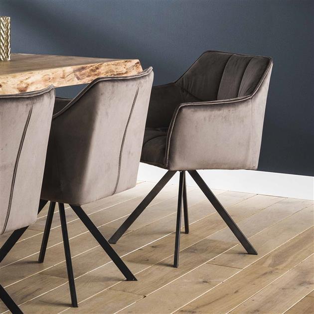 Armstoel Raster Draaibaar verpakt per 2 - 63x60x81 cm - Antraciet velours