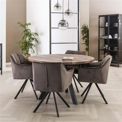 Armstoel Raster Draaibaar verpakt per 2 - 63x60x81 cm - Antraciet velours