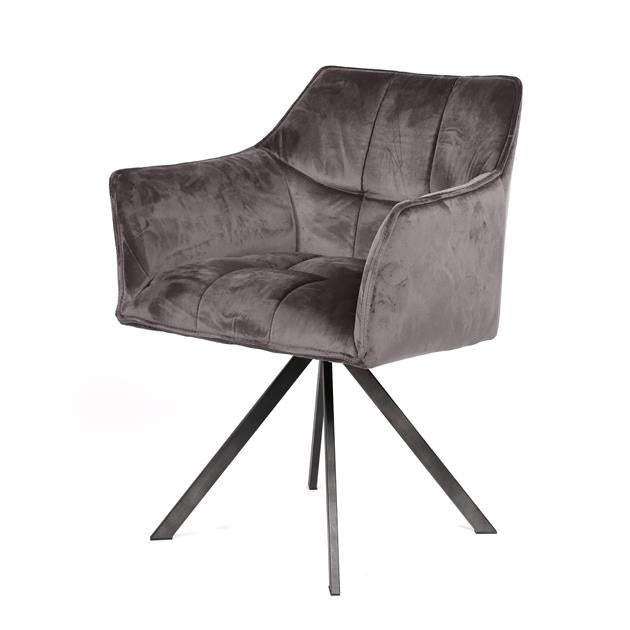 Armstoel Raster Draaibaar verpakt per 2 - 63x60x81 cm - Antraciet velours
