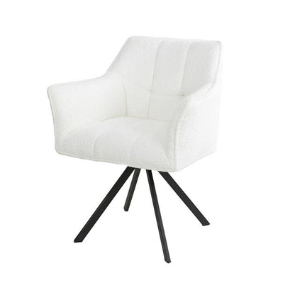 Armstoel van 2 Stuks Raster Draaibaar - 63x60x81 cm - Boucle wit