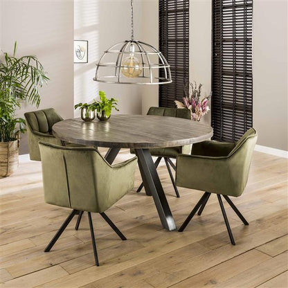 Armstoel Raster Draaibaar verpakt per 2 - 63x60x81 cm - Groen Velours