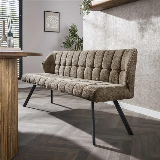 Eetkamerbank raster Boucle - 180x58x81 cm - Taupe