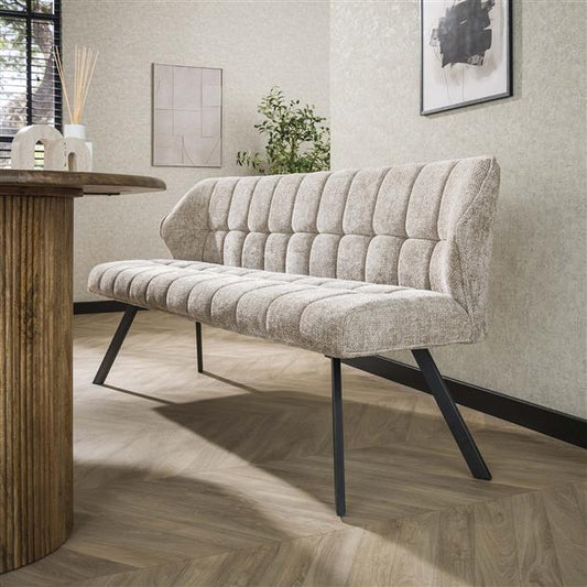 Eetkamerbank Raster - 180x58x81 cm - Rich zandkleur
