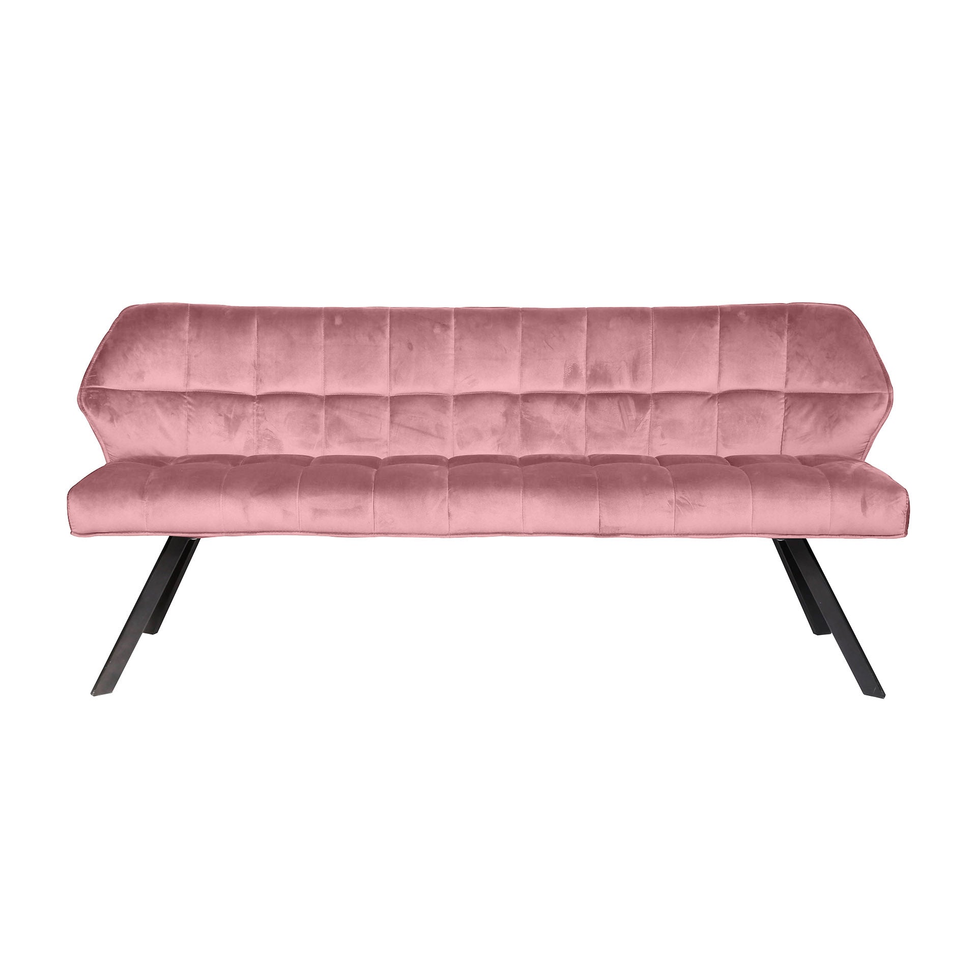 Eetkamerbank raster 180cm / Roze velours