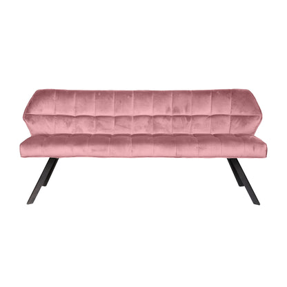Eetkamerbank raster 180cm / Roze velours