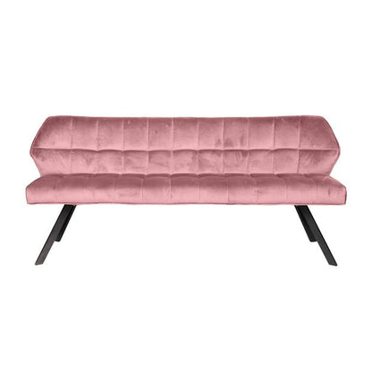 Eetkamerbank Raster / Roze Velours - 180x58x81 cm