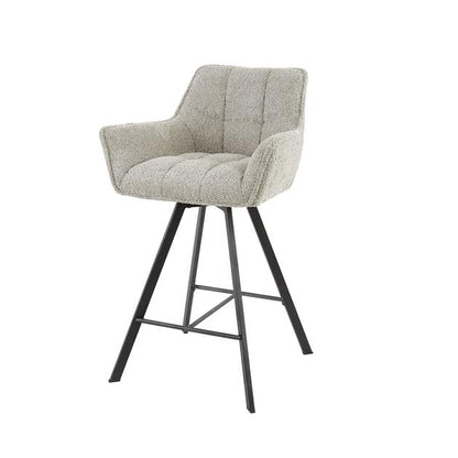Barstoel Raster Draaibaar verpakt per 2 - 56x52x95 cm - Boucle Zandkleur
